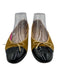 Chanel Shoe Size 39 Gold & Black Velvet & Leather Cap Toe Bow Detail Flats Gold & Black / 39