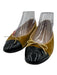 Chanel Shoe Size 39 Gold & Black Velvet & Leather Cap Toe Bow Detail Flats Gold & Black / 39