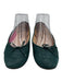 Chanel Shoe Size 39 Green Leather Bow detail Logo Shimmer Nubuck Flats Green / 39