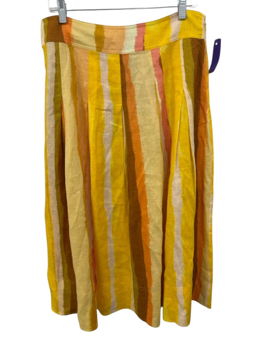 Marie Oliver Size 8 Yellow, orange & brown No Fabric Tag abstract stripe Skirt Yellow, orange & brown / 8