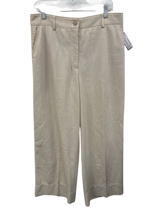 Akris Punto Size 12 Light Wash Cotton Blend Denim Pocketed Wide Leg Jeans Light Wash / 12
