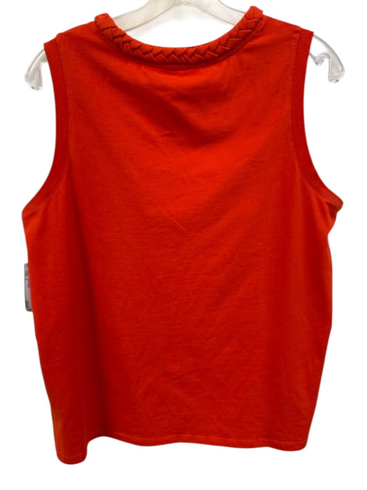 Cinq a Sept Size L Red Cotton Blend Sleeveless Braided detail Tank Top Red / L