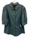 Tyler Boe Size 12 Dark Teal Green Viscose Faux Leather 1/2 Sleeve Overshirt Top Dark Teal Green / 12