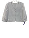 Melissa Nepton Size L White Cotton Quilted 3/4 Balloon Sleeve Pocketed Jacket White / L