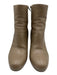 Maison Margiela Shoe Size 39 Taupe Beige Leather Side Zip Stacked Heel Booties Taupe Beige / 39