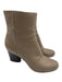 Maison Margiela Shoe Size 39 Taupe Beige Leather Side Zip Stacked Heel Booties Taupe Beige / 39