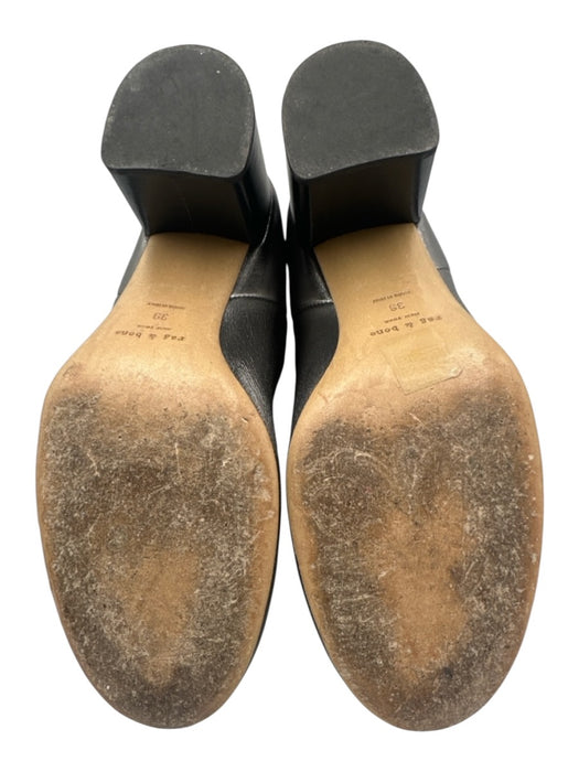 Rag & Bone Shoe Size 39 Pewter Silver Leather Metallic Back Zip Ankle Booties Pewter Silver / 39