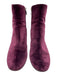 Gianvito Rossi Shoe Size 39.5 Burgundy Purple Velvet Side Zip Block Heel Booties Burgundy Purple / 39.5