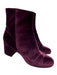 Gianvito Rossi Shoe Size 39.5 Burgundy Purple Velvet Side Zip Block Heel Booties Burgundy Purple / 39.5