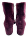 Gianvito Rossi Shoe Size 39.5 Burgundy Purple Velvet Side Zip Block Heel Booties Burgundy Purple / 39.5