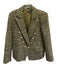 Generation Love Size Large Olive Green Cotton Blend Gold Thread Buttons Jacket Olive Green / Large