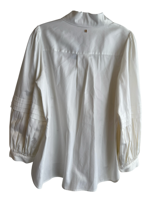 Emily McCarthy Size M White Cotton Long Sleeve solid color Sleeve Detail Top White / M