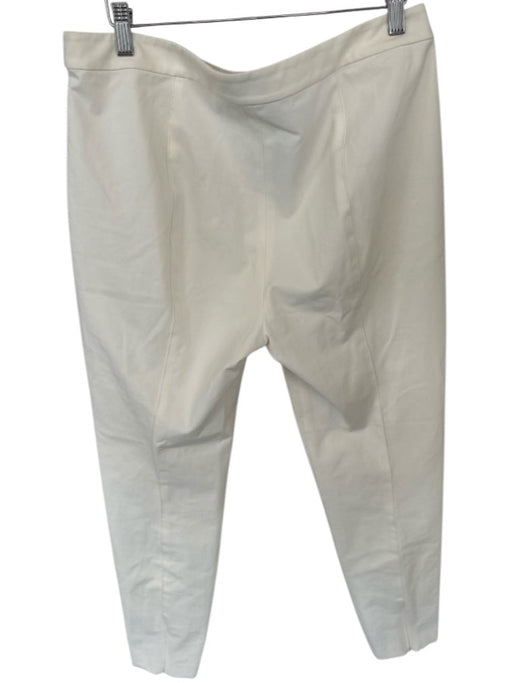 St. John Size 10 Cream Cotton Side Zip Zipper at Ankle Pants Cream / 10