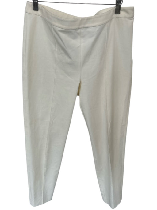 St. John Size 10 Cream Cotton Side Zip Zipper at Ankle Pants Cream / 10