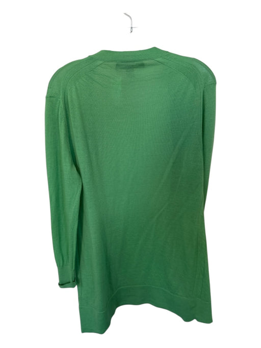 St. John Size M Green Cashmere Long Sleeve Open Front Sweater Green / M