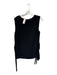 St John Size S Black & Amber Silk Sleeveless Fringe Tie Front Top Black & Amber / S