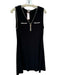 Anne Klein Size 8 Black Polyester Contrast Trim Pockets 1/4 Zip Dress Black / 8