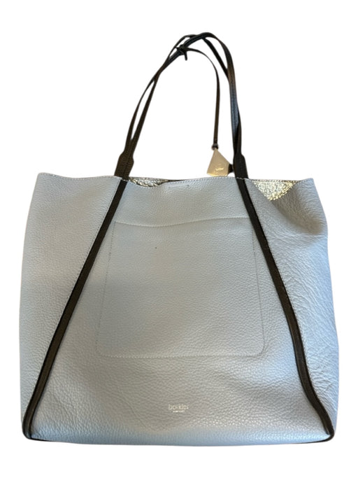 Botkier Blue & Black Leather Top Handles Tote Bag Blue & Black / L