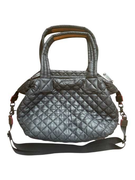 MZ Wallace Black Nylon Quilted Zip Close Crossbody Handle Bag Black / M