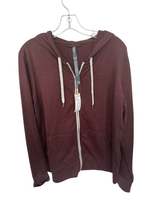 Vuori Size M Burgundy Shell Blend Zip Up Hooded Front Pockets Athletic Jacket Burgundy / M