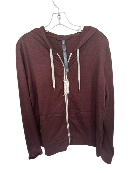 Vuori Size M Burgundy Shell Blend Zip Up Hooded Front Pockets Athletic Jacket Burgundy / M