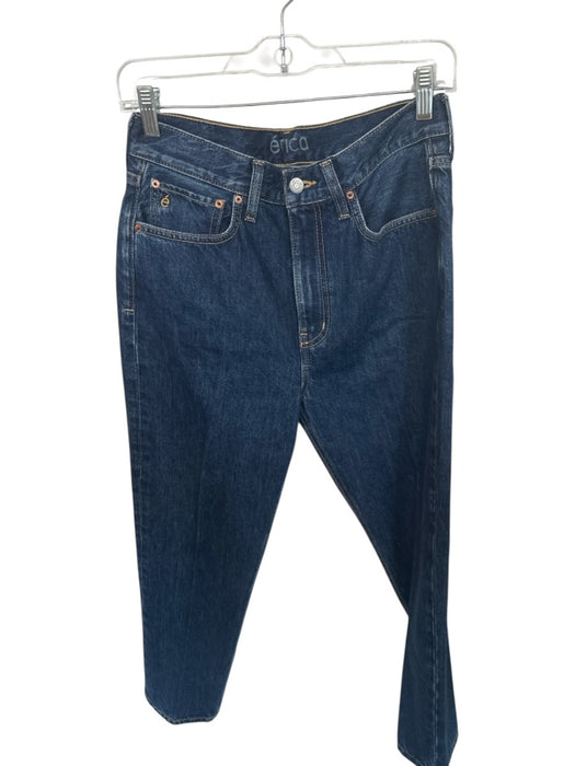 Etica Size 27 Dark Wash Organic Cotton Straight Leg Zip Fly High Rise Jeans Dark Wash / 27