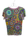 Johnny Was Size XS Green Blue & Multi Rayon Blend Abstract Short Sleeve Top Green Blue & Multi / XS
