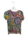 Johnny Was Size XS Green Blue & Multi Rayon Blend Abstract Short Sleeve Top Green Blue & Multi / XS