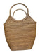 Tan Wicker Top Handles Tote Purse Tan / Small