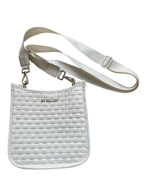MZ Wallace Ivory Nylon & Leather Basket Weave Canvas Crossbody Strap Purse Ivory / S