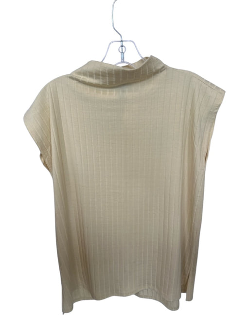 Eileen Fisher Size S Butter Yellow Tencel Blend Sleeveless Mock Neck Ribbed Top Butter Yellow / S