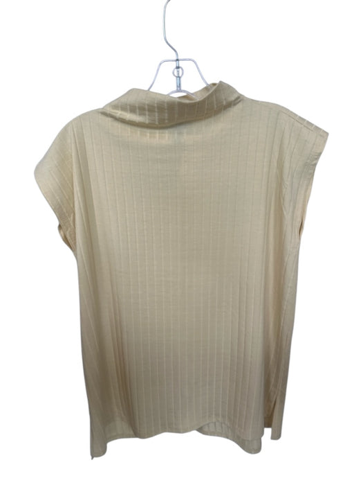 Eileen Fisher Size S Butter Yellow Tencel Blend Sleeveless Mock Neck Ribbed Top Butter Yellow / S