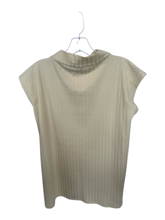 Eileen Fisher Size S Butter Yellow Tencel Blend Sleeveless Mock Neck Ribbed Top Butter Yellow / S