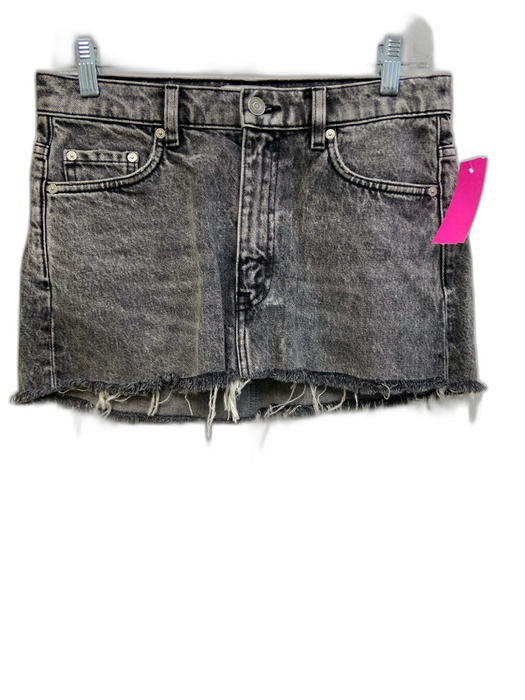 & Other Stories Size 6 Charcoal Cotton Blend Denim Frayed Hem Cut Off Shorts Charcoal / 6