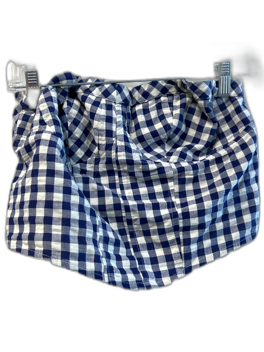 Free People Size M Blue & White Cotton Sleeveless Plaid Back Shirring Top Blue & White / M