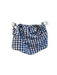 Free People Size M Blue & White Cotton Sleeveless Plaid Back Shirring Top Blue & White / M