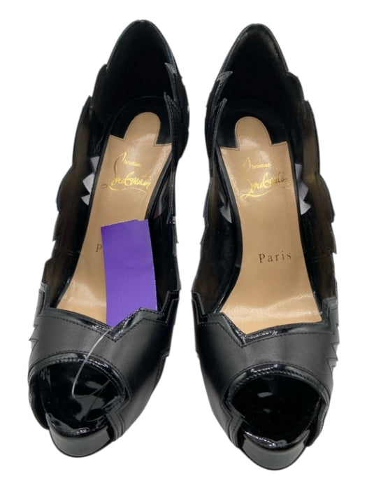 Christian Louboutin Shoe Size 36 Black Leather Patent Leather Mesh Pumps Black / 36