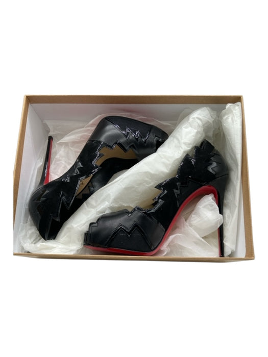 Christian Louboutin Shoe Size 36 Black Leather Patent Leather Mesh Pumps Black / 36