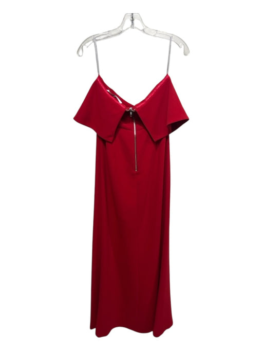 Lovers + Friends Size S Red Polyester Fold Over Back Zip High Slit Gown Red / S