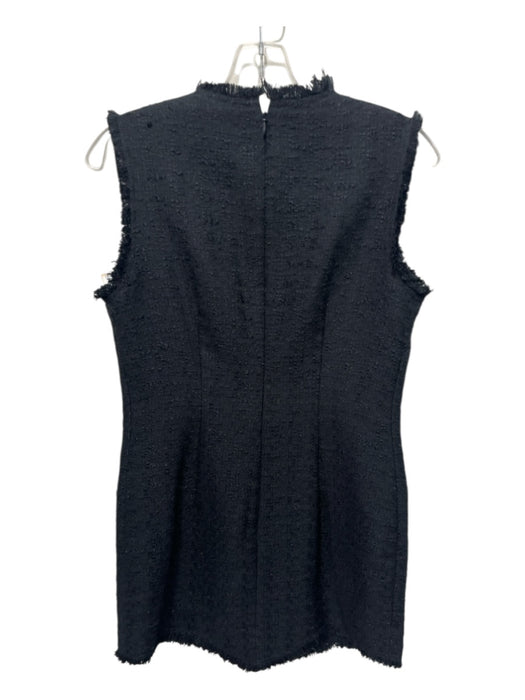 Staud Size 8 Black Polyester Boucle Sleeveless Fray Detail Back Zip Dress Black / 8