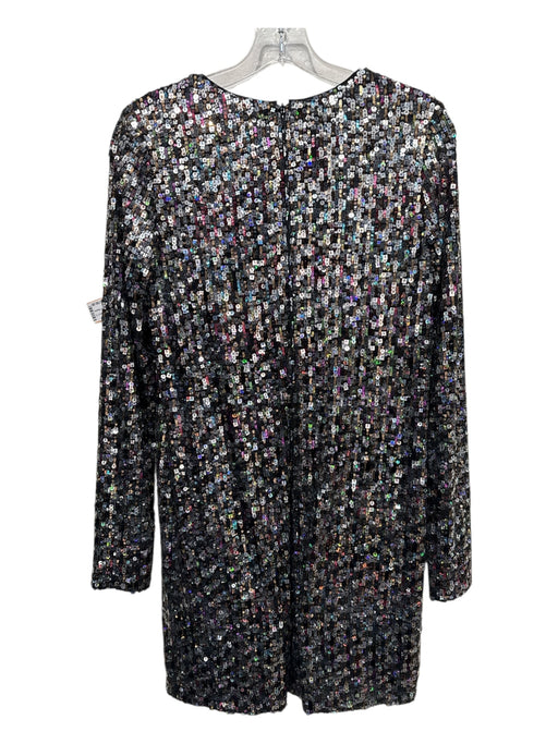 ME + EM Size 4 Silver, gold & black Polyester & Polyamide Long Sleeve Dress Silver, gold & black / 4