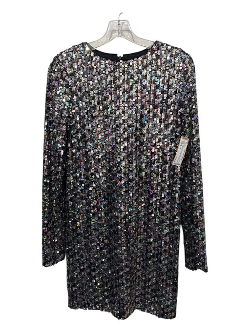ME + EM Size 4 Silver, gold & black Polyester & Polyamide Long Sleeve Dress Silver, gold & black / 4