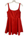 Theory Size 6 Tomato Red Cotton Blend Pique Square Neck Mini Skater Dress Tomato Red / 6