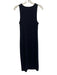 Vince Size S Blue Black Cotton Blend Ribbed Knit Scoop Neck Midi Dress Blue Black / S