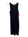 Vince Size S Blue Black Cotton Blend Ribbed Knit Scoop Neck Midi Dress Blue Black / S