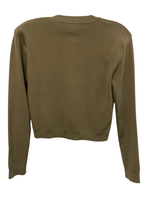 L'agence Size S Olive Green Rayon Blend Knit Ornate buttons shoulder pads Jacket Olive Green / S