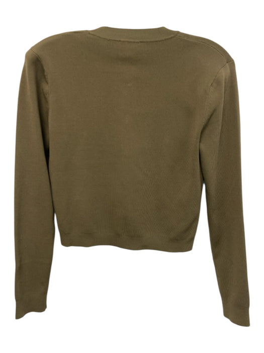 L'agence Size S Olive Green Rayon Blend Knit Ornate buttons shoulder pads Jacket Olive Green / S