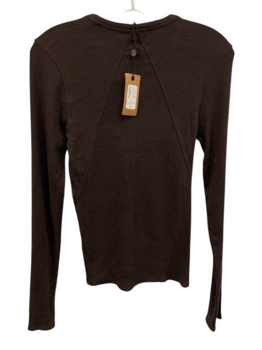 Rag & Bone Size M Dark Brown Pima Cotton Blend Ribbed Long Sleeve Top Dark Brown / M
