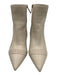 Aquatalia Shoe Size 7.5 Cream White Leather Upper Seam Detail Side Zip Boots Cream White / 7.5