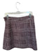 Maeve Size XS Maroon & White Nylon Blend Side Zip Houndstooth Fuzzy Skirt Maroon & White / XS